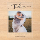 Fotokalligrafie Trouwbedankkaart Acryl Uitnodigingen (Voorkant)