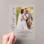 Fotokalligrafie Trouwen Dank u Acryl Uitnodigingen (Insitu (Draagbaar))