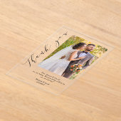 Fotokalligrafie Trouwen Dank u Acryl Uitnodigingen (Laagn)