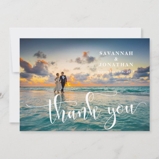 Fotokalligrafie Weddenschap Bedankkaart (Voorkant)