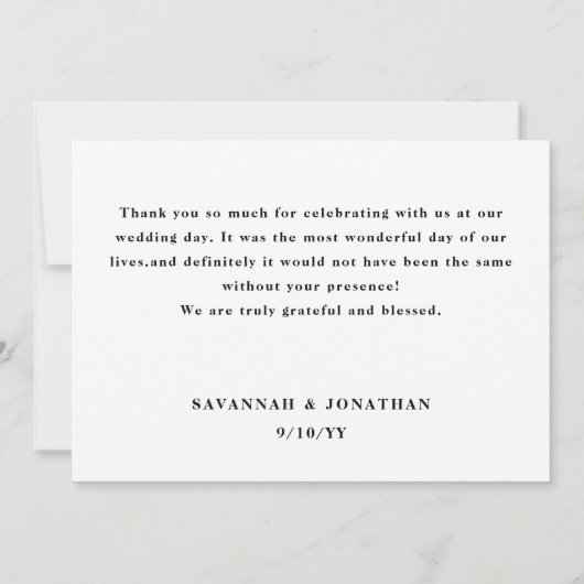 Fotokalligrafie Weddenschap Bedankkaart (Achterkant)