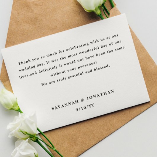 Fotokalligrafie Weddenschap Bedankkaart