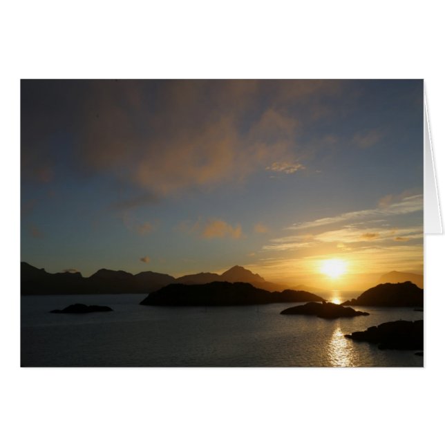 Fotokarte Sonnenuntergang in Mortsund (Voorkant Horizontaal)