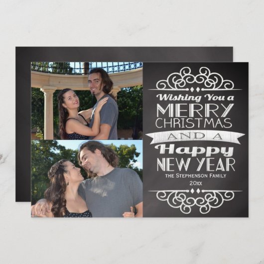 Fotokarton -  kerstfeest feestdagenkaart (Voorkant / Achterkant)