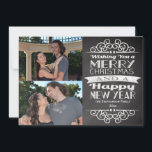 Fotokarton -  kerstfeest feestdagenkaart<br><div class="desc">Haal de speciale groondeal op deze coole leisteen grijze kerstkaart.</div>