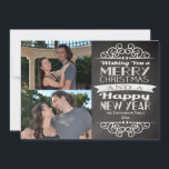 Fotokarton -  kerstfeest feestdagenkaart<br><div class="desc">Haal de speciale groondeal op deze coole leisteen grijze kerstkaart.</div>