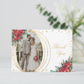 Fotokerstbruiloft Bedankkaart (Staand voorkant)
