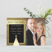 Fotokerstbruiloft Save The Date (Staand voorkant)