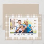 Fotokerstfeest met licht tan feestdagenkaart (Voorkant / Achterkant)
