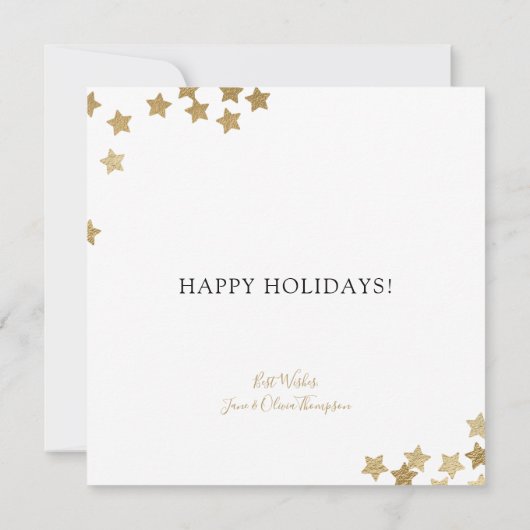 Fotokerstkaart met Golden Falling Stars Kaart (Achterkant)