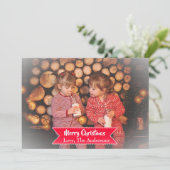 Fotokerstkaart met Vignette Faded Randen Feestdagenkaart (Staand voorkant)
