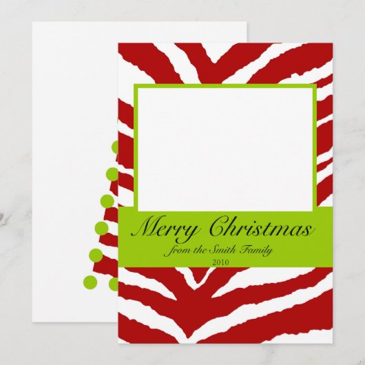 Fotokerstkaart met Zebra-printer Feestdagenkaart (Voorkant / Achterkant)