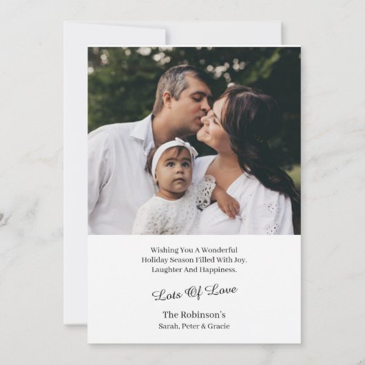 Fotokerstkaart | Moderne vakantiefotokaart Kaart (Achterkant)