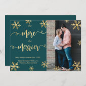 Fotokerstkaarten Blauwgroen Aankondiging (Voorkant / Achterkant)