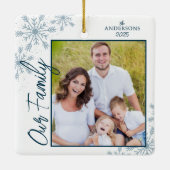Fotokerstmis met familiehandschrift keramisch ornament (Achterkant)