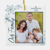 Fotokerstmis met familiehandschrift keramisch ornament (Voorkant)