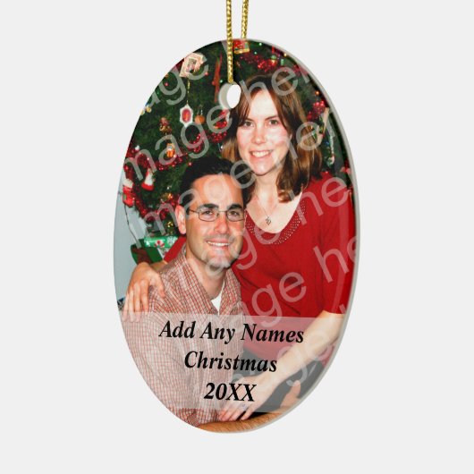 Fotokerstmis of andere feestdag keramisch ornament (Links)