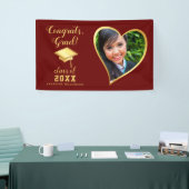 Fotoklasse 2025 Maroon Rood en Goud Afstuderen Spandoek (Beurs)