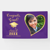 Fotoklasse 2025 Paarse en gouden Afstuderen Spandoek (Horizontaal)