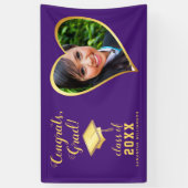 Fotoklasse 2025 Paarse en gouden Afstuderen Spandoek (Verticaal)