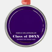 Fotoklasse Jaar Paars Afstuderen Metalen Ornament (Voorkant)