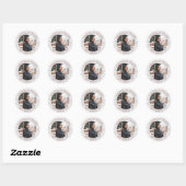 Fotoklasse Jaar Roze Rose Gold Marble Afstuderen Ronde Sticker (Vel)