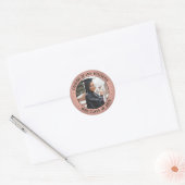 Fotoklasse Jaar Roze Rozen Gold en Zwart Afstudere Ronde Sticker (Envelop)