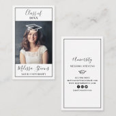 Fotoklasse moderne witte dop van 2022, maar visitekaartje (Voorkant / Achterkant)