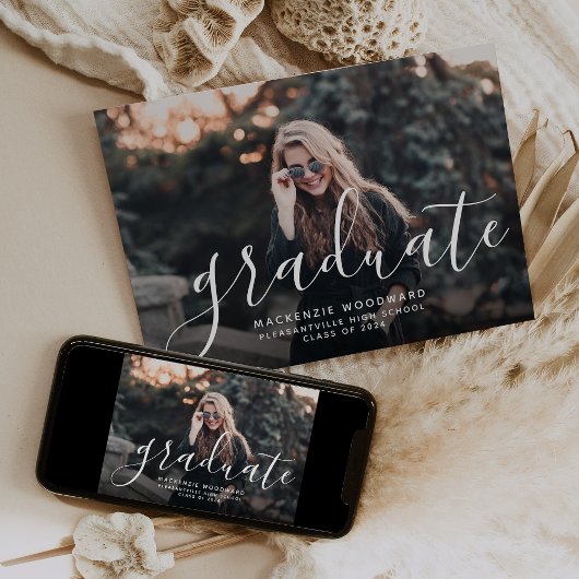 Fotoklasse van 2024 White Overlay Graduation Party Kaart