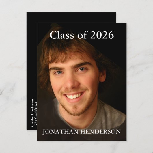 Fotoklasse van Afstuderen Aankondigingskaart (Voorkant / Achterkant)