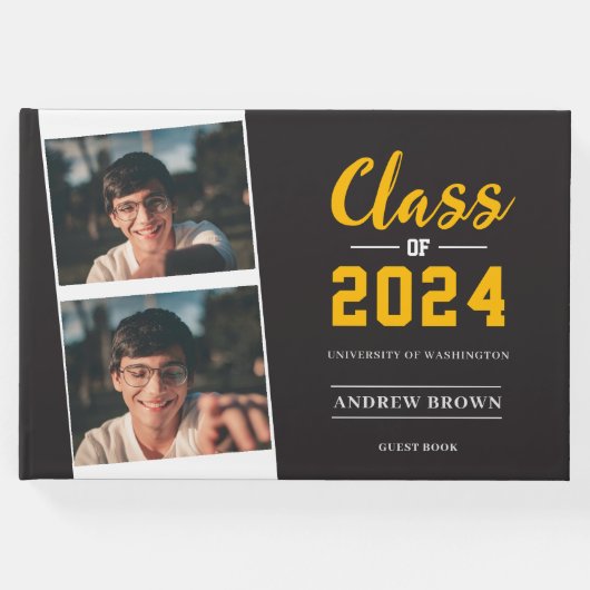 Fotoklasse van Grijs en Goud Gastenboek (Voorkant)