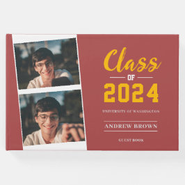 Fotoklasse van Pastel Red en Gold Gastenboek