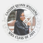 Fotoklasse: zwart-wit Afstuderen Ronde Sticker (Voorkant)