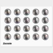Fotoklasse: zwart, zilver, Folie Afstuderen Ronde Sticker (Vel)