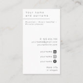 Fotoklassiek muziek minimalistisch Visitekaartje (Achterkant)