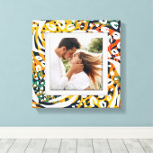 Fotokleurig dierpatroon canvas afdruk (Insitu (Houten vloer))