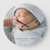 Fotoklok van pasgeboren Baby Grote Klok (Voorkant)