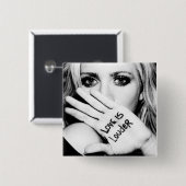 Fotoknop #loveislgeluider Brittany Snow Vierkante Button 5,1 Cm (Voorkant /achterkant)