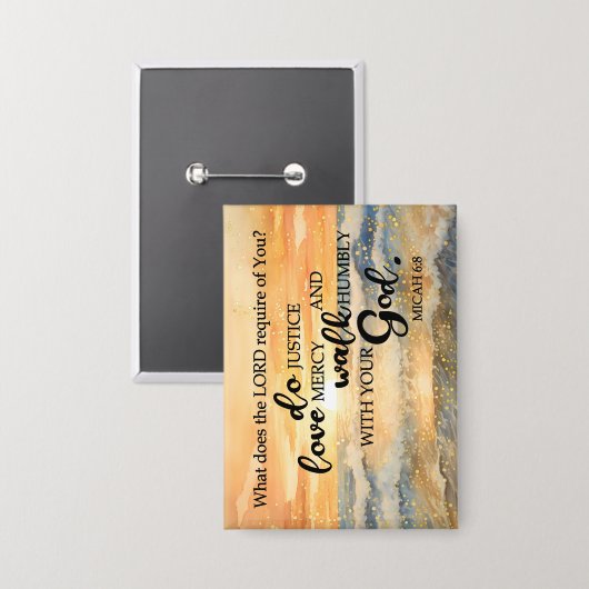 Fotoknop Magneet-Micah 6:8 Button (Voorkant / Achterkant)