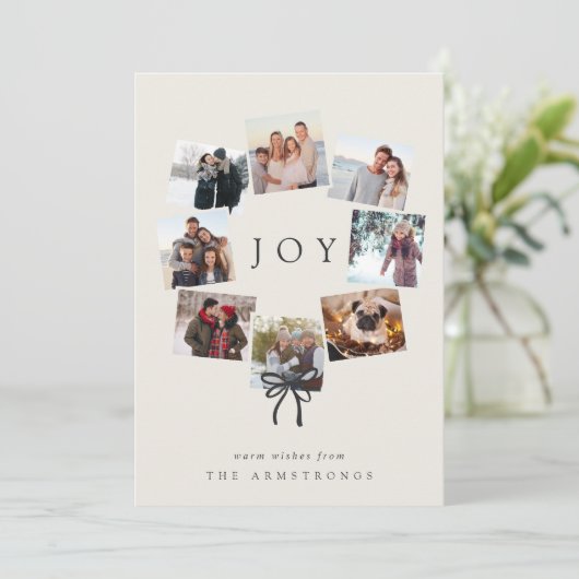 Fotokrans | Moderne minimale collage Feestdagenkaart (Staand voorkant)