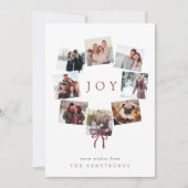 Fotokrans | Moderne minimale collage vakantie Kaar Feestdagenkaart (Voorkant)