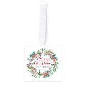 Fotokubusornament Merry Kerstmis Decoratie (Voorkant)