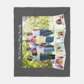 Fotokuil met Zigzag Fotogreep & familienaam Fleece Deken (Voorkant)