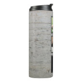 Fotokuilenhuisdieren op hout op maat thermosbeker (Gedraaid links)