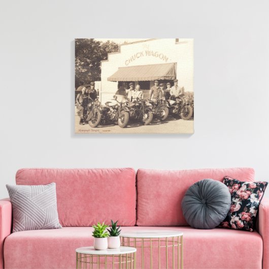 Fotokunst uit 1940 van Biker's Chuck Wagon Canvas Afdruk (Insitu (Woonkamer))