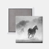 Fotokunstwerk voor zwarte en witte draaipaarden magneet (Voorkant / Achterkant)