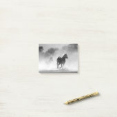 Fotokunstwerk voor zwarte en witte draaipaarden post-it® notes (Op bureau)