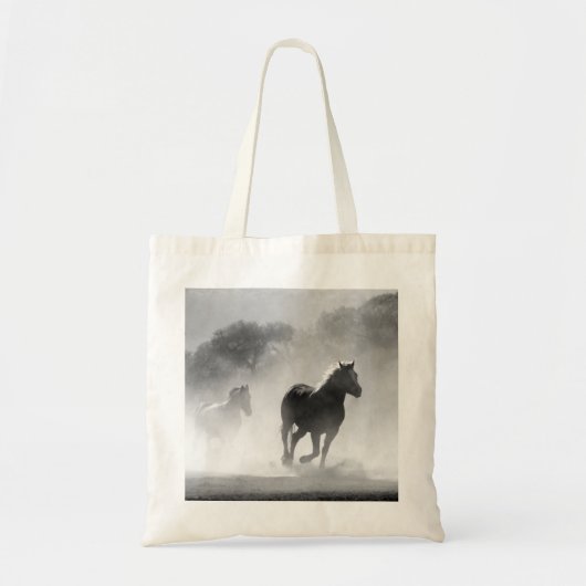 Fotokunstwerk voor zwarte en witte draaipaarden tote bag (Voorkant)