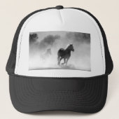 Fotokunstwerk voor zwarte en witte draaipaarden trucker pet (Voorkant)