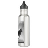 Fotokunstwerk voor zwarte en witte draaipaarden waterfles (Rechts)